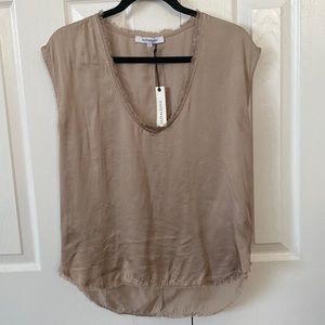 Olivaceous Satin Muscle Tank Champagne sz Small